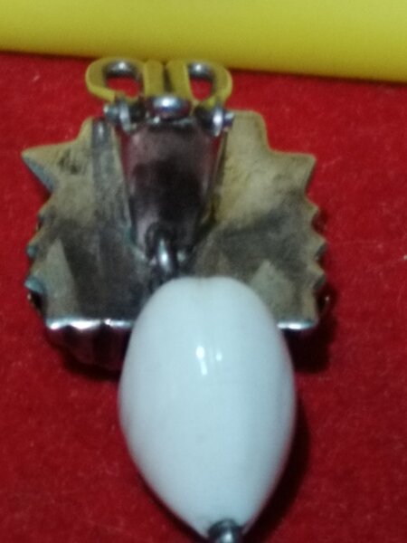 Cercei vintage francezi din argint cu aur 18K si piatra howlit