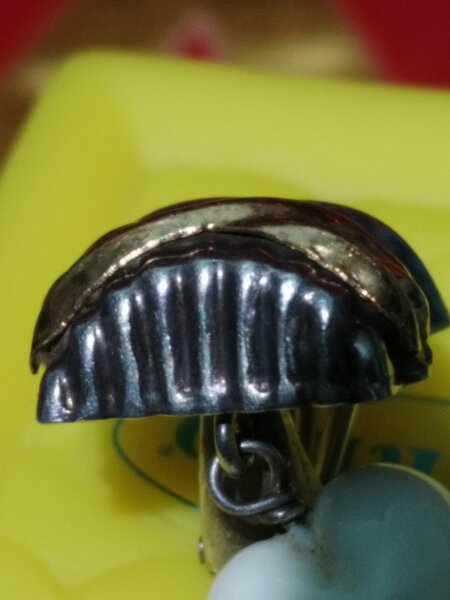 Cercei vintage francezi din argint cu aur 18K si piatra howlit